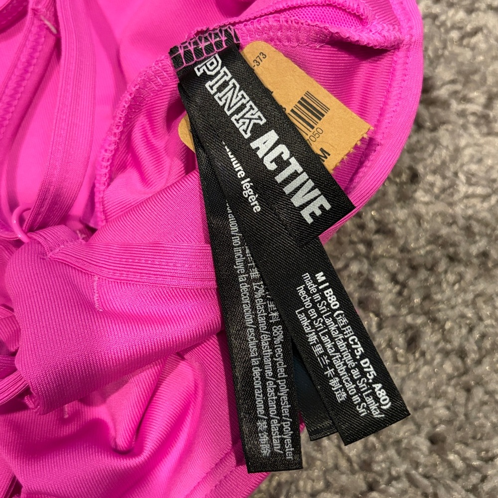 Pink Cropped Sports Bra - Picture 3 of 4